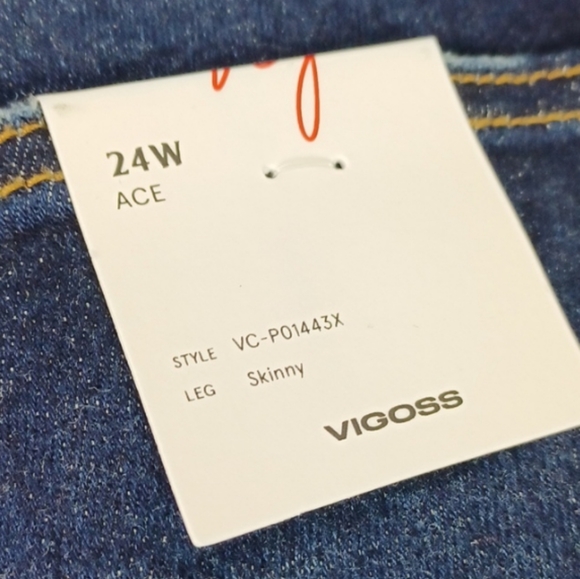 VIGOSS DESTRESSED STRETCH  RAW HEM GORGEOUS SKINNY JEANS SZ 24W - Picture 8 of 11